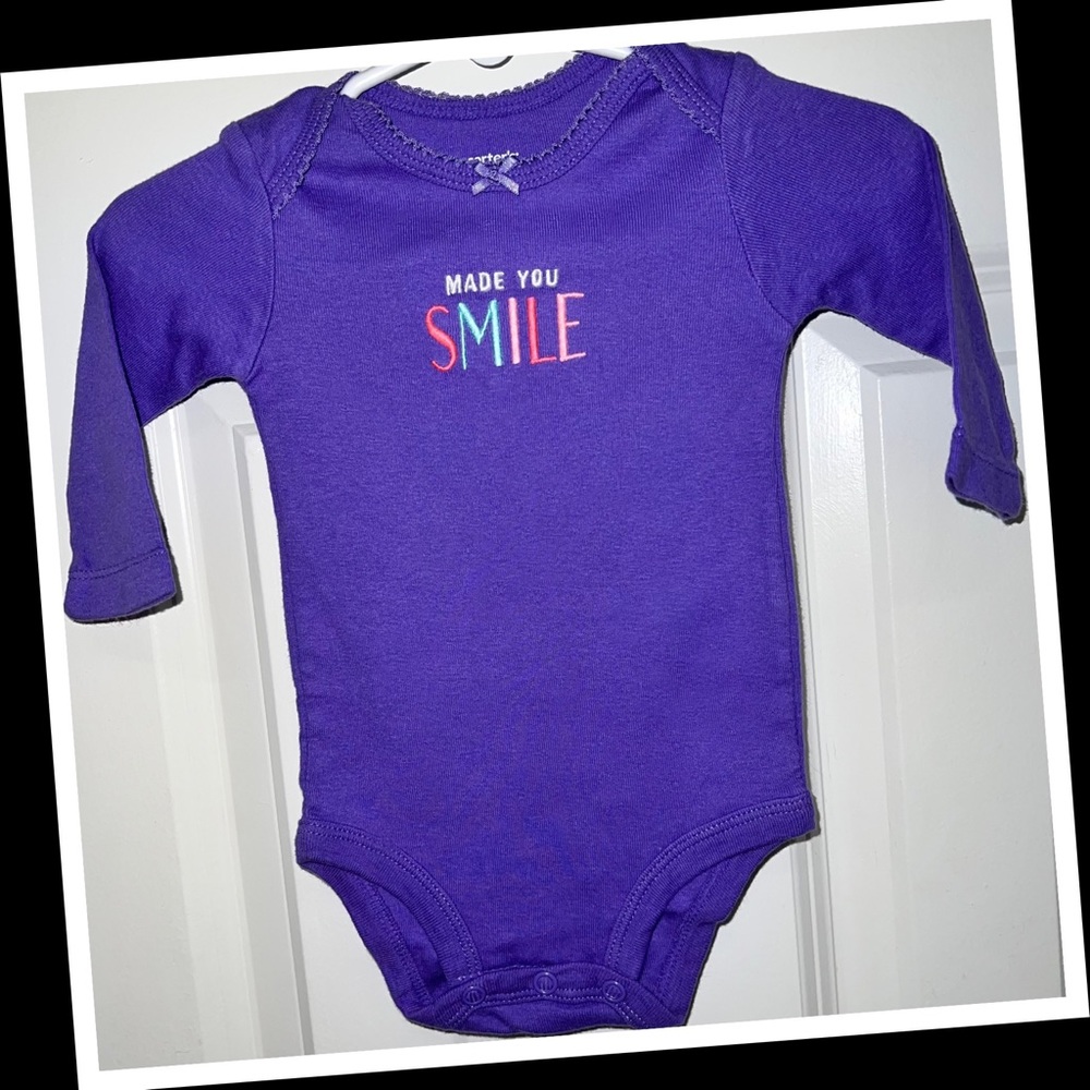 4/$10 •Carters 3m purple baby girl onesie🦄EUC🦄